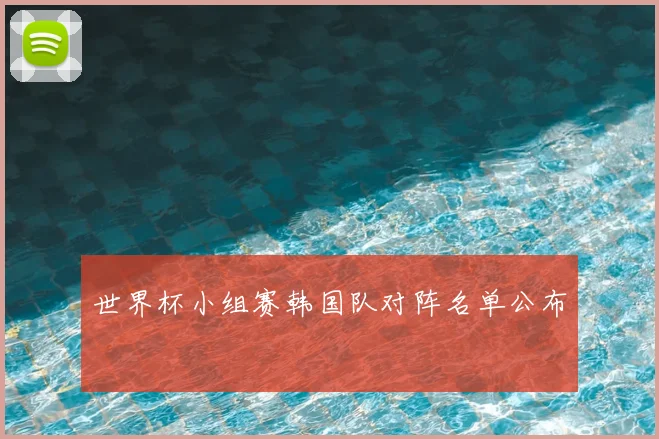 世界杯小组赛韩国队对阵名单公布